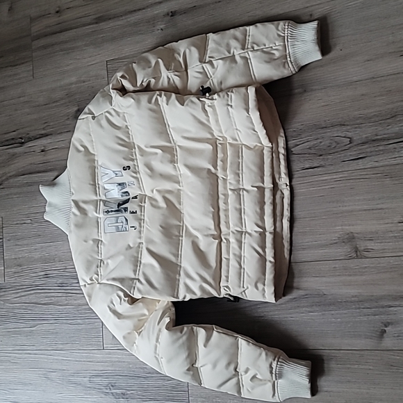 DKNY//Jeans Cream Down Jacket Size Large - Picture 2 of 13